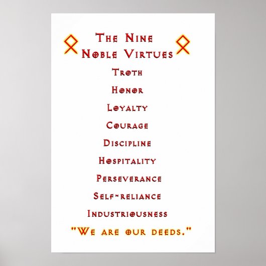 Autre Nine Noble Virtues Poster (Devant)