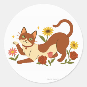 Autre Sticker Rond Classique Abyssin dans les Pâqu