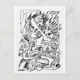 Autres plans d'ici, dessin d'encre Carte postale
