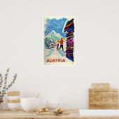 Autriche, affiche de voyage de ski (Cuisine)
