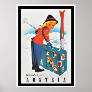 Autriche, affiche de voyage vintage
