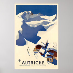 Autriche Autriche Affiche Vintage Ski - Impression