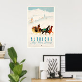 Autriche Autriche Affiche Vintage Ski - Impression (Bureau à domicile)