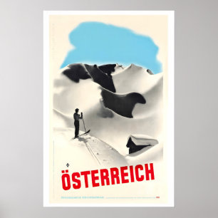 Autriche Österreich Affiche de ski vintage