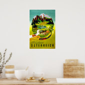 Autriche, pays de voyage, chemin de fer, affiche d (Cuisine)