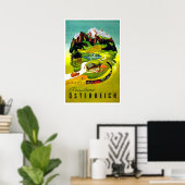 Autriche, pays de voyage, chemin de fer, affiche d (Bureau à domicile)