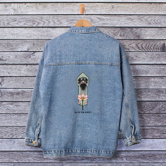 Autruche Rose Fleurs Vert Olive Art Déco