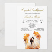 Autum bride and groom silhouette kaart (Voorkant / Achterkant)