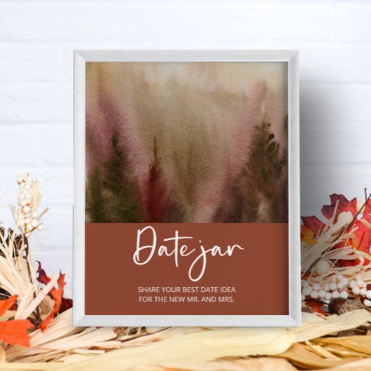 Autum Forest datum nacht ideeën Datum jar bruids s Poster