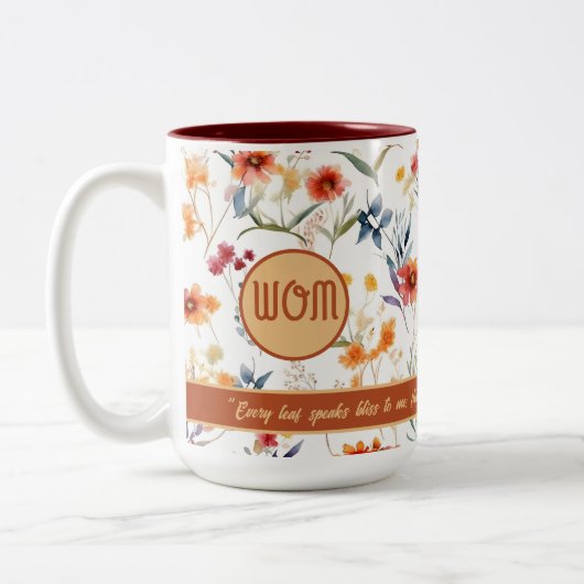 Autum Garden Floral Design Deux Tons Café Mug (Gauche)