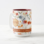 Autum Monogram Floral Classic Font Coffee Mug (Devant gauche)