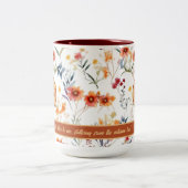 Autum Monogram Floral Classic Font Coffee Mug (Centre)