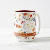 Autum Monogram Floral Design Two Tone Coffee Mok (Voorkant rechts)