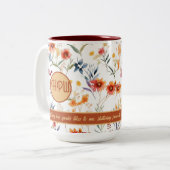 Autum Monogramme Floral Design Deux Tons Café Mug (Devant gauche)