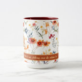 Autum Monogramme Floral Design Deux Tons Café Mug (Centre)