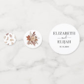 Autum terracotta bloemen Trouwtafel Confetti (Voorkanten)