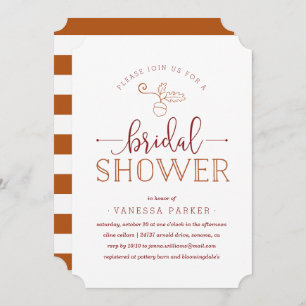 Autumn Acorn Bridal Shower Kaart