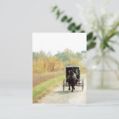 Autumn Amish Horse and Buggy Briefkaart (Staand voorkant)