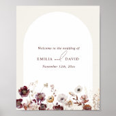 Autumn Anemone Arch Wedding Welkom Poster (Voorkant)