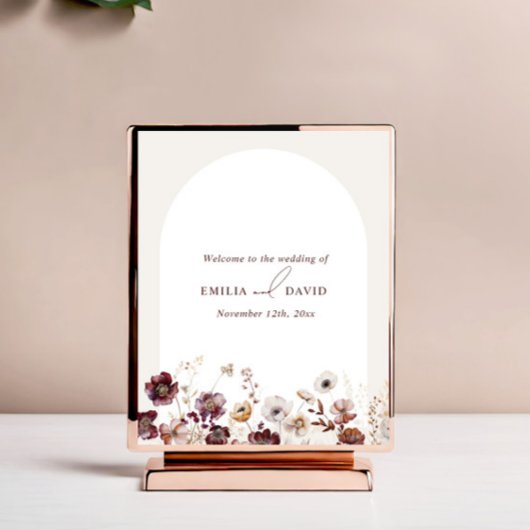 Autumn Anemone Arch Wedding Welkom Poster