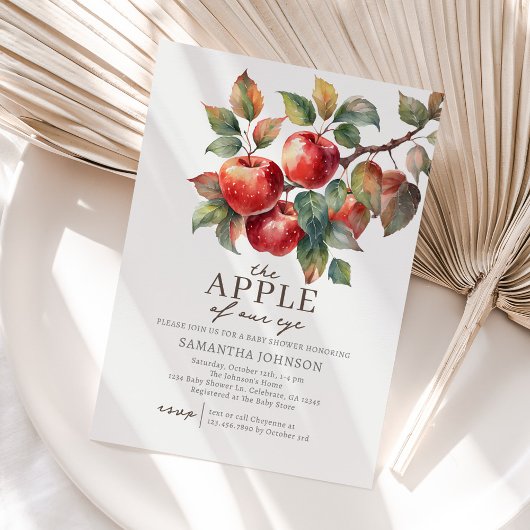 Autumn Apple Baby shower Invitation Kaart
