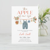 Autumn Apple Clothesline Baby shower Kaart (Staand voorkant)