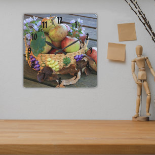 Autumn Apple Harvest still Life Vierkante Klok