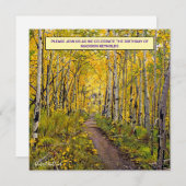 Autumn Aspen Birthday Invitation – Golden Forest (Devant / Derrière)