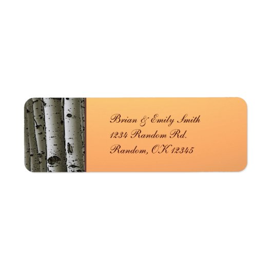 Autumn aspen boom rustige terugzendadresetiketten etiket (Voorkant)