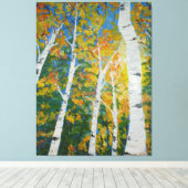 Autumn Aspen Poster Canvas Afdruk (Insitu (Houten vloer))