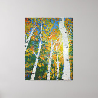 Autumn Aspen Poster Canvas Afdruk