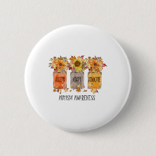 Autumn Autism Awareness Accepteert Advocate Flow Ronde Button 5,7 Cm