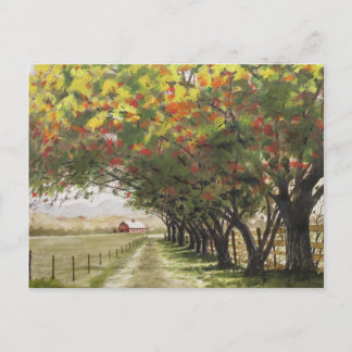 Autumn-autoweg Briefkaart