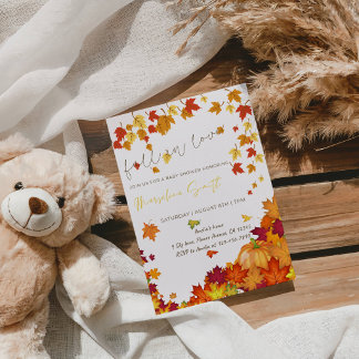 Autumn Baby Shower- Fall in Love Baby Shower Party Kaart