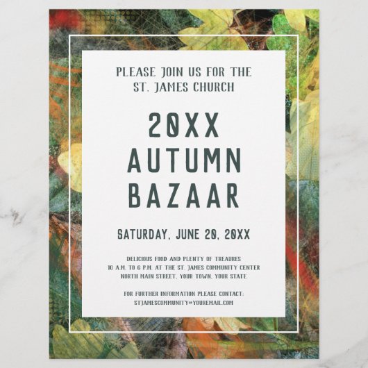 Autumn Bazaar, School of Community Event Green Lea Flyer (Voorkant)