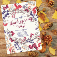 Autumn Berry Bloemen Thanksgiving Feest Uitnodigen