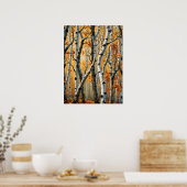 Autumn Birch Trees Poster (Keuken)