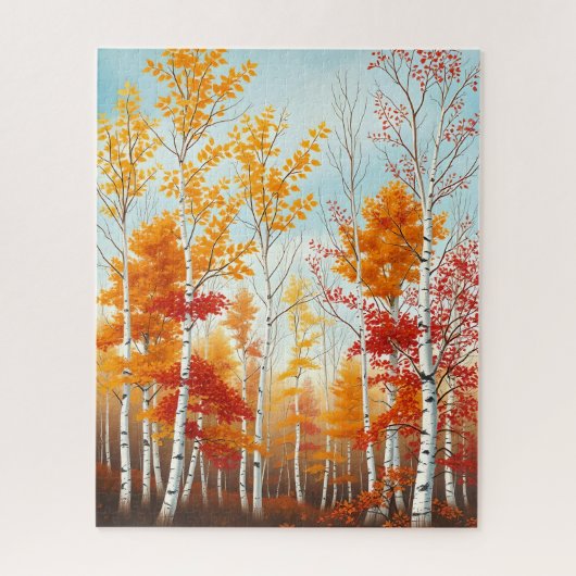 Autumn Birch Trees Puzzle (Vertical)