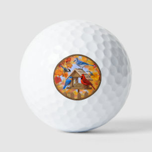 Autumn Bird Feeder Gathering Golf Balls Golfballen