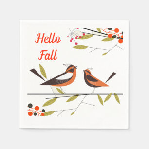 Autumn Birds Napkins Servet