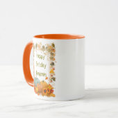 Autumn Birthday Mug Personalized Fall Pumpkins Mok (Voorkant links)