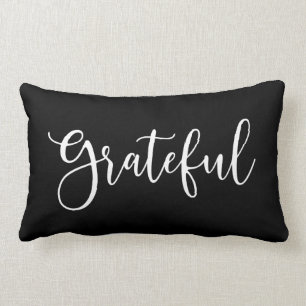 Autumn Black and White Script Grateful Kussen