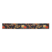 Autumn Black Orange Leaf Chinoiserie Lint (Voorkant)