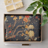 Autumn Black Orange Leaf Chinoiserie Tissuepapier (Geschenk)