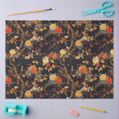 Autumn Black Orange Leaf Chinoiserie Tissuepapier (Craft)