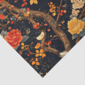 Autumn Black Orange Leaf Chinoiserie Tissuepapier (Detail)