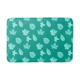 Autumn bladeren - aqua en turquoise badmat