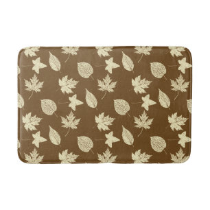 Autumn bladeren - beige en chocolade badmat