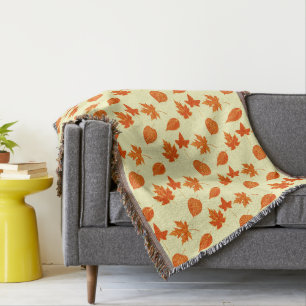 Autumn bladeren - bleek geel en oranje deken