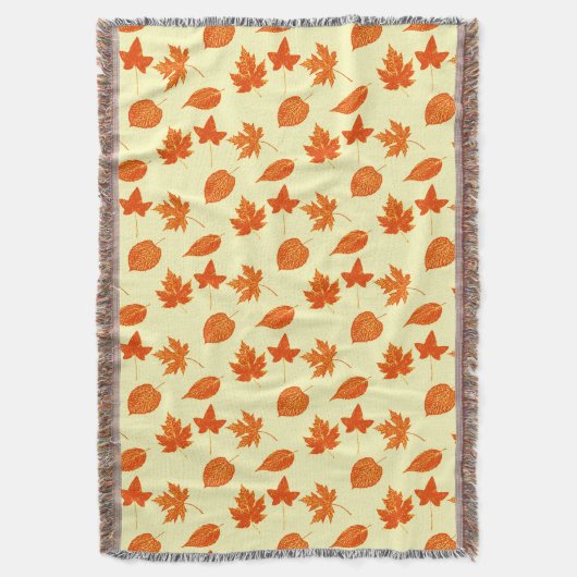 Autumn bladeren - bleek geel en oranje deken (Voorkant Verticaal)